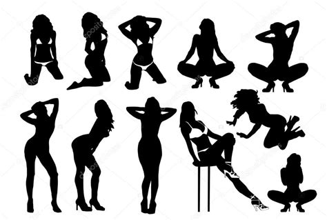 Sexy Woman Silhouettes — Stock Vector © Archymeder 17132853