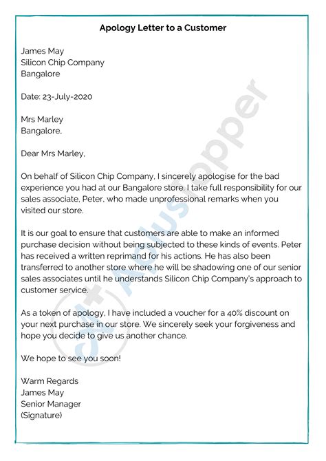 Sample Apology Letter To Customer For Poor Service For Your Needs