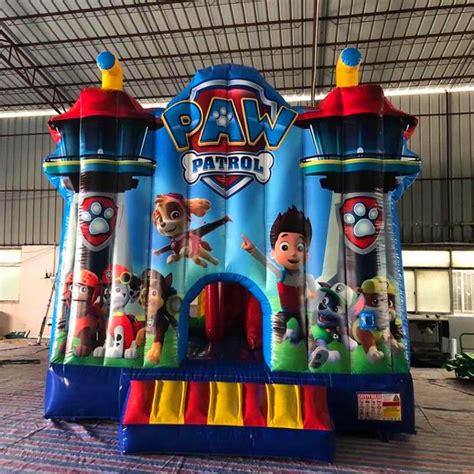 Kids Pvc Tarpaulin Paw Patrol Inflatable Bounce House With Slide