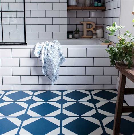 Dovetail Oxford Blue Floor Tiles By Neisha Crosland For Harvey Maria