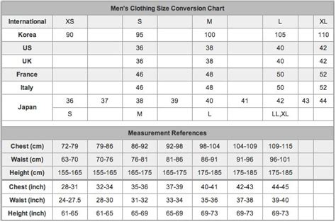 Mens Clothing Size Conversion Chart Slash Neck Dresses