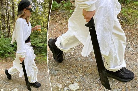 Ashley Olsen Goes Hiking With A Machete