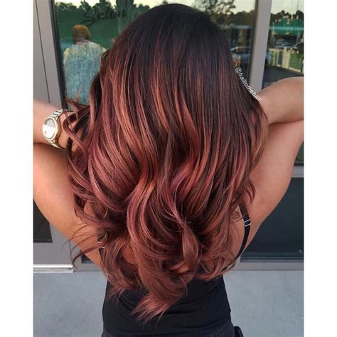 Balayage is the hot new way to color hair. 50 Best Eye-Catching Long Hairstyles for Black Women | Rose gold hair brunette, Red balayage ...