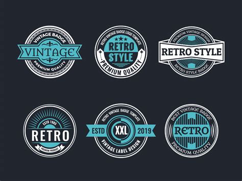 Circle Vintage And Retro Badge Design Collection 211203 Vector Art At