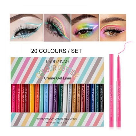 20 Colors Waterproof Eyeliner Set Matte Colored Eyeliners Pearl Color