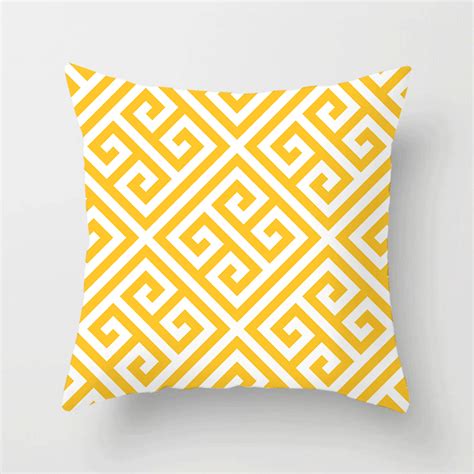 Pillow Cover Geometric Pattern Yellow Yellow Decorative Pillow Covers