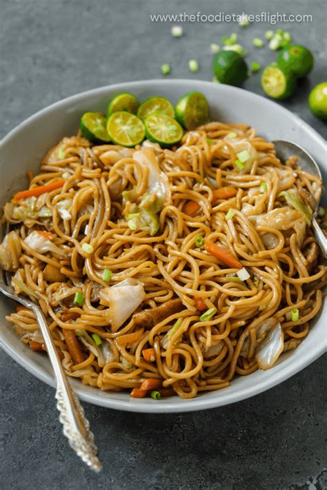 Vegan Pancit Canton Filipino Stir Fried Noodles The Foodie Takes Flight