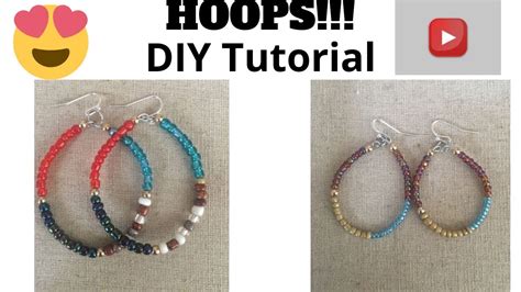 how to make beaded hoop earrings super easy and cute jewelry making tutorials youtube