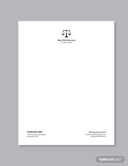 Legal letterhead template often has to look very formal but it still can be made quite attractive if the contours can be kept in proportion with the content. 22+ Law Firm Letterhead Templates - Free Word, PDF Format Download | Free & Premium Templates