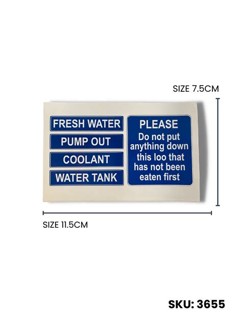 Boat Water Tank Safety Stickers Suffolk Marine Safety