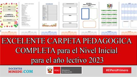 EXCELENTE CARPETA PEDAGOGICA COMPLETA para el Nivel Inicial para el año lectivo