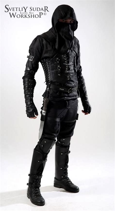 Dark Assassin Leather Armor Inspired Thief Flax Suit And Leather