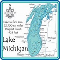 Amazon.com : Lake Michigan 3D Laser Carved Depth Map - Great - GL 24 ...