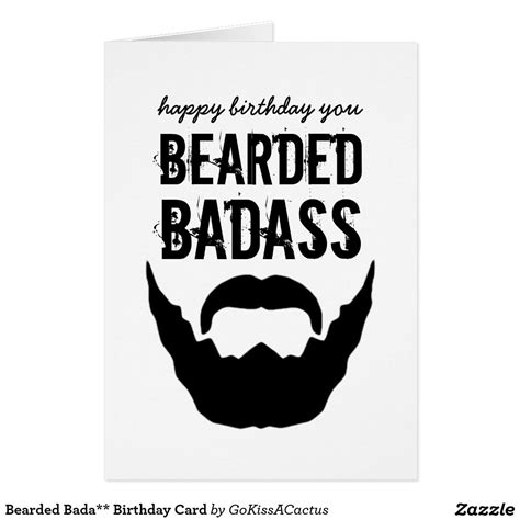 Bearded Bada Birthday Card Birthday Wishes For Men Birthday Cards Happy Birthday For Him