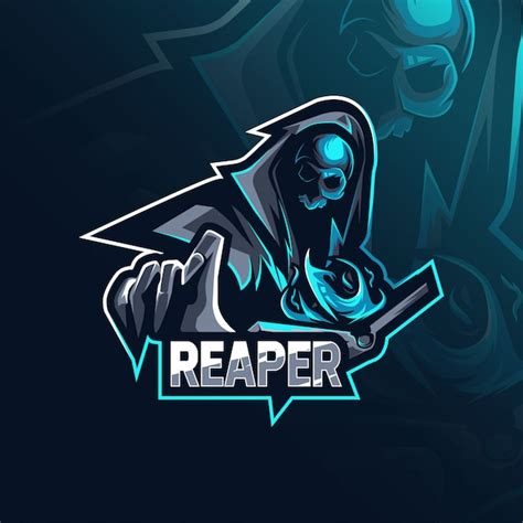Création De Logo De Mascotte Reaper Vecteur Premium