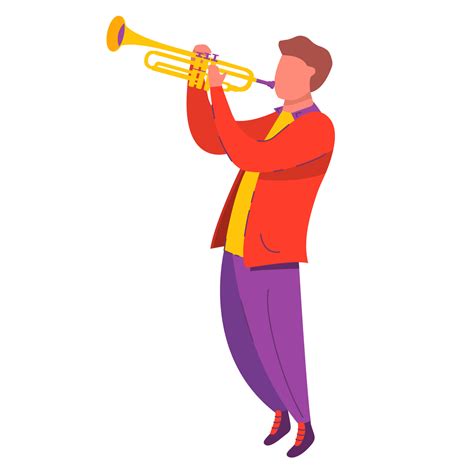 Man Playing The Trumpetmusical Jazz Instrumentcartoon Character Music