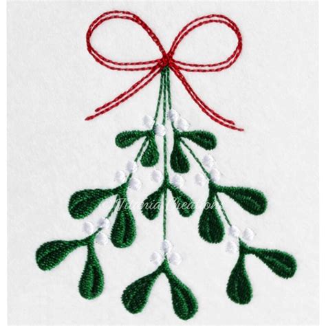Mistletoe Machine Embroidery Design Pattern For 4x4 And 5x7 Etsy