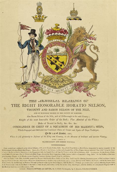 the armorial bearings of the right honorable horatio nelson andc royal museums greenwich