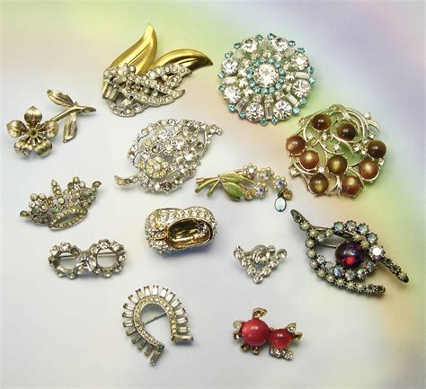 Vintage Rhinestone Jewelry Repair Lot 4 Brooches Coro Darne Scrap Junk Harvest Ebay