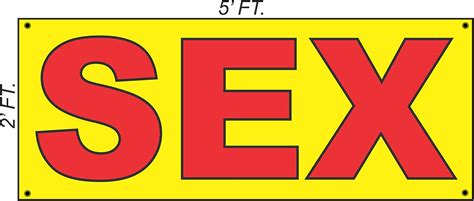 sex yellow red black 2x5 banner sign