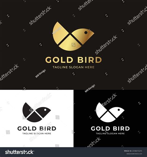 Gold Bird Logo Editable Template Stock Vector Royalty Free 2158271271