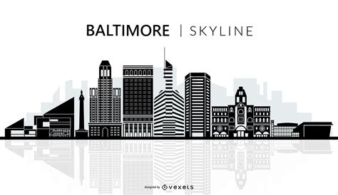 Baltimore Skyline Silhouette Vector Download