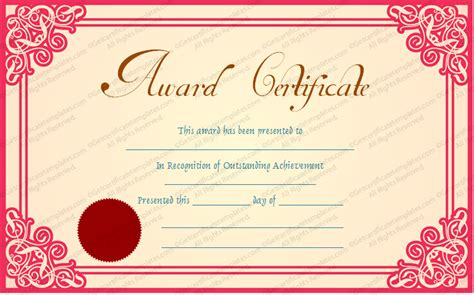Best Achievement Award Certificate Template