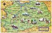 Postcard map of Surrey | Surrey, Surrey england, Postcard