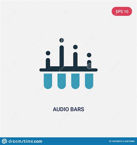 Two Color Audio Bars Vector Icon From Music Concept Isolated Blue