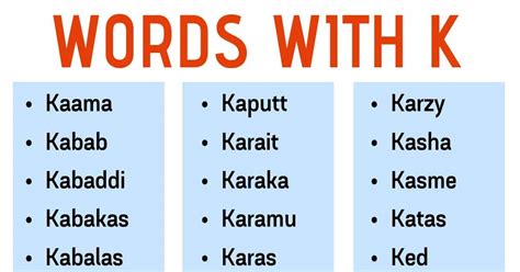 To identify whether a noun is countable or uncountable in a particular context, consider whether you are referring to a single tangible item, entity or type of something, or if you are describing a general. Words that Start with K: List of 250+ K Words with Useful ...