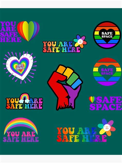 Safe Space Equality LGBTQ Set Poster For Sale By RDMGraphixs Redbubble
