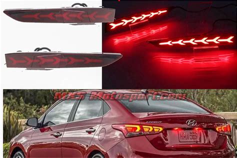 MXSTL168 Hyundai Verna Rear Bumper Reflector DRL LED Tail Lights New