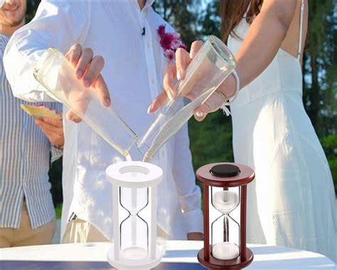 Buy Empty Hourglass Sand Clock Timer Set Cherry Wooden Frame Without