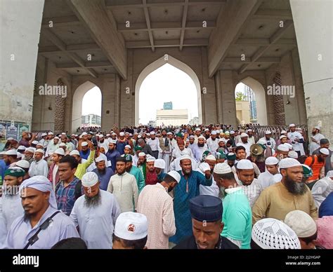Muslim Devotees Are Coming Out Of Baitul Mukarram National Mosque After