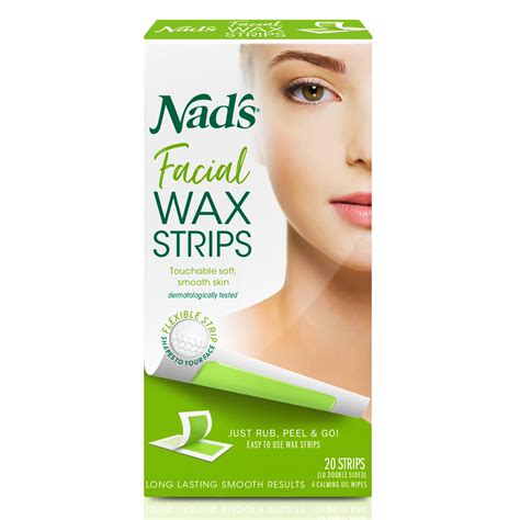 Nads Facial Wax Strips Womens Hair Removal Waxing Kit For Face 20