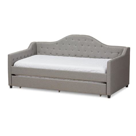 Baxton Studio Perry Light Gray Daybed With Trundle 28862 7928 Hd The