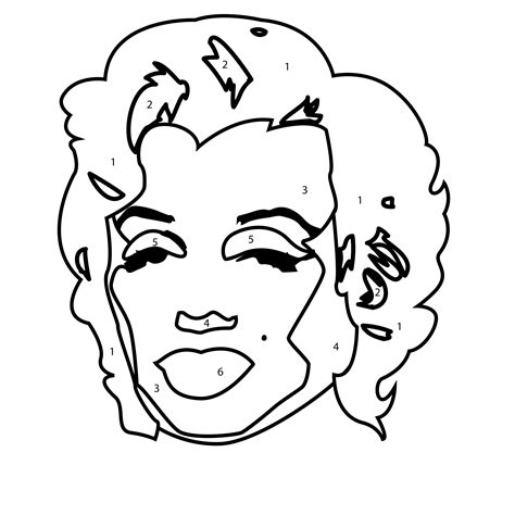 Marilyn Monroe Andy Warhol Coloring Page Sketch Coloring Page