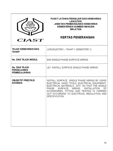 Garis panduan pendawaian fasa tunggal st. Sistem Pendawaian Elektrik