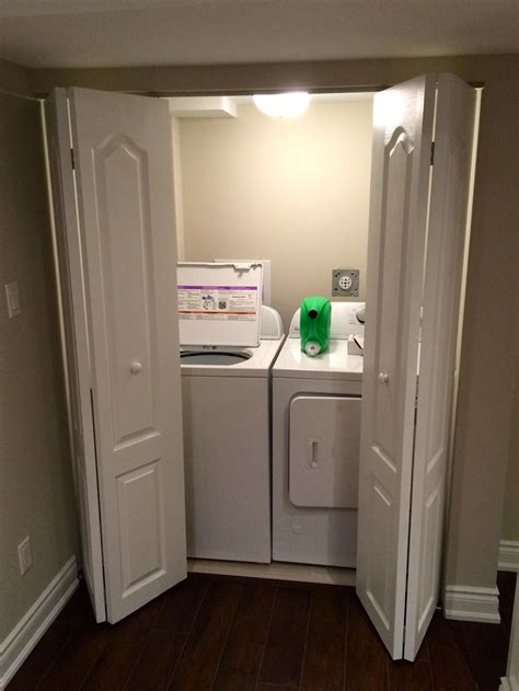 A lower cost alternative to a home addition is building a new, extra large, dressing room style closet in the basement of the house. Laundry Closet. Storage Ideas. Home Renovation Inspiration ...