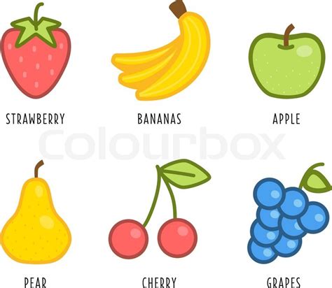 Cartoon Vegetables And Fruits Stock Vector Colourbox