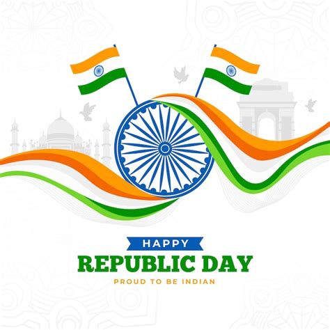 Premium Vector Indian Republic Day In Flat Design