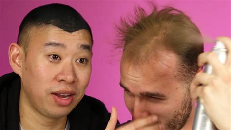 Want to discover art related to blackhair? Balding Men Try Spray-On Hair - YouTube