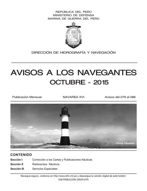 Aviso A Los Navegantes 10 2015 Dirección De Hidrografía Y