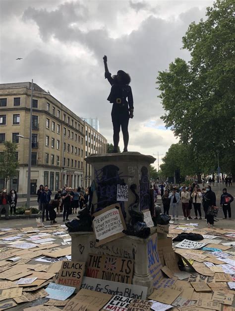 Toppled Colston Statue In Bristol Replaced By Resin Sculpture Of Black Lives Matter Activist