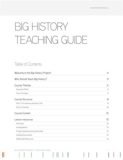Big History Teaching Guide