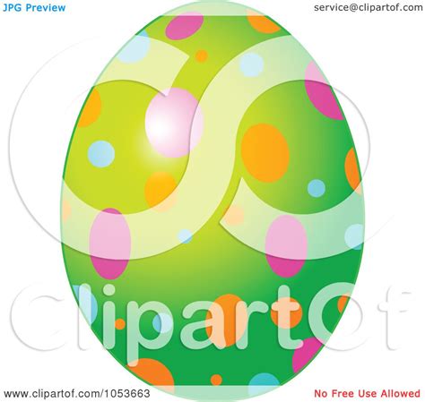 Royalty Free Vector Clip Art Illustration Of A Green Easter Egg With A