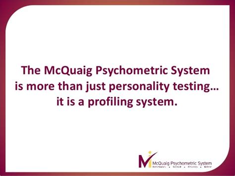 Mcquaig Psychometric System Quick Overview