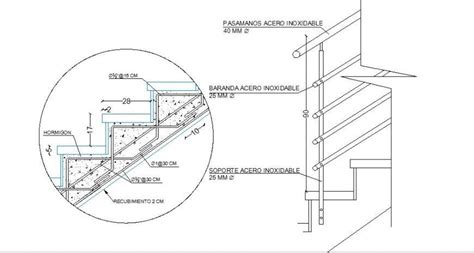 Staircase Section Drawing And Construction Cad Drawing Details Dwg File