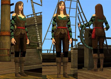Mod The Sims Aarbyville Female Pirate Outfit Recolor Sims Medieval