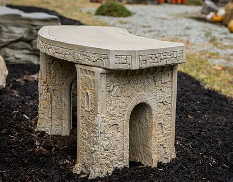 34 Concrete Curved Garden Bench